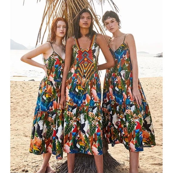 Levis X Farm Rio Tiered Midi Dress 
